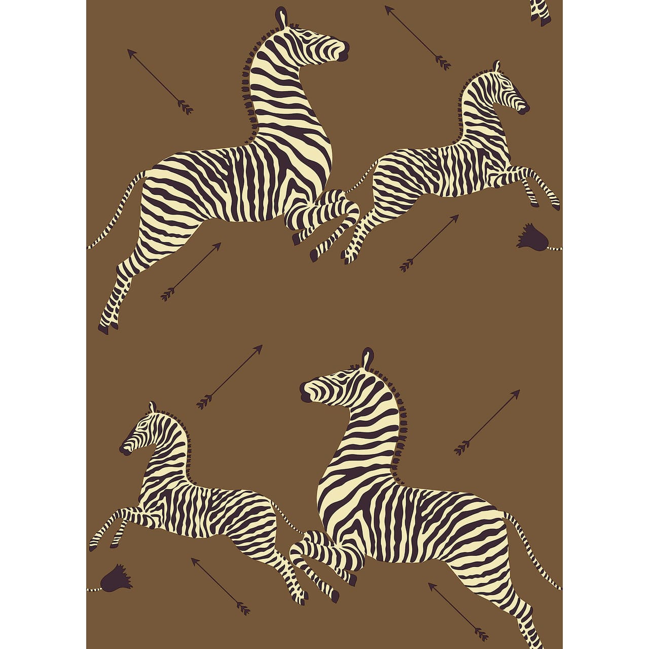 Scalamandre Brown Zebra Safari Peel & Stick Wallpaper